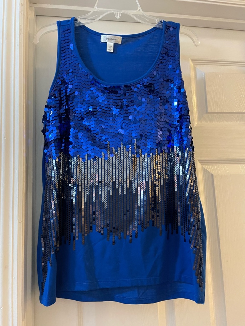 dressbarn Royal Blue Sequin Ombre Tank Top (0003)
